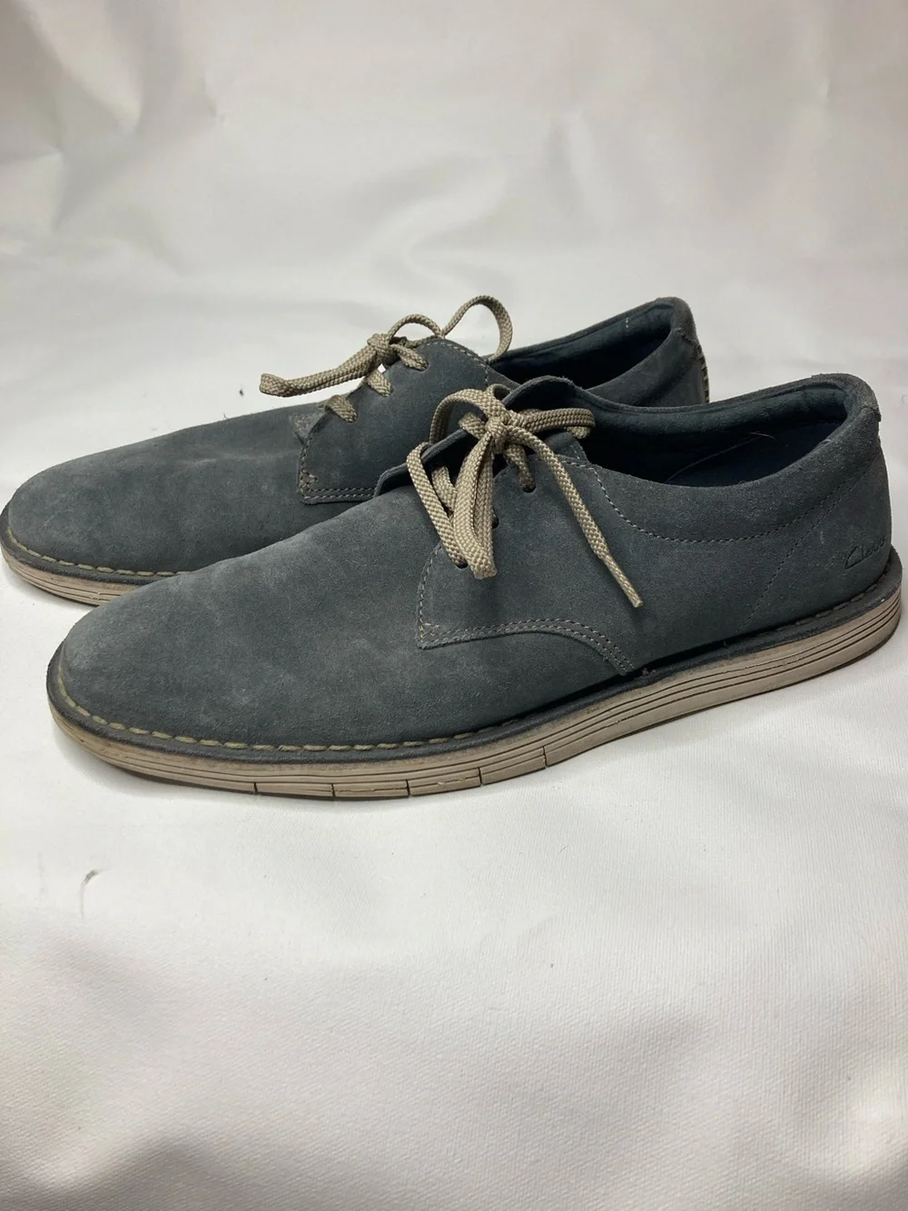 Collection B Gray Suede Casual Derby with Beige Laces